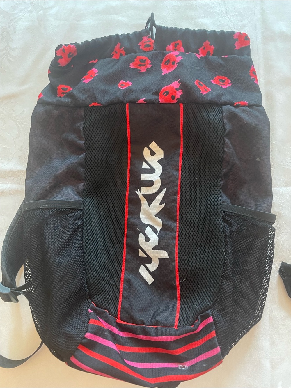 Black & Pink Drawstring Backpack